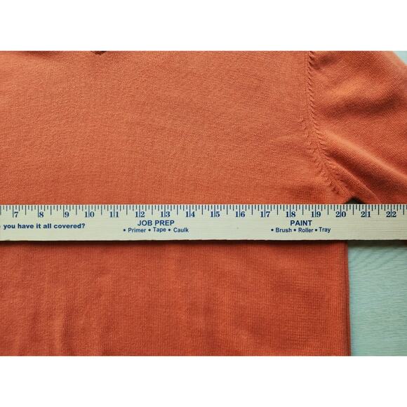 SWEATER-ORVIS-Pumpkin Orange-Long Sleeve-V-Neck-Cotton-Size MED - Picture 10 of 16